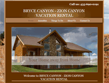 Tablet Screenshot of brycezionvacationrental.com